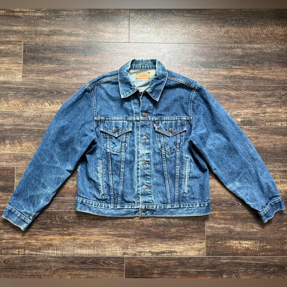 VINTAGE Rare Levi’s 1980s Men’s Jean jacket 48 - Picture 2 of 6